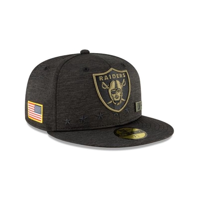 Black Las Vegas Raiders Hat - New Era NFL Salute To Service 59FIFTY Fitted Caps USA3720148